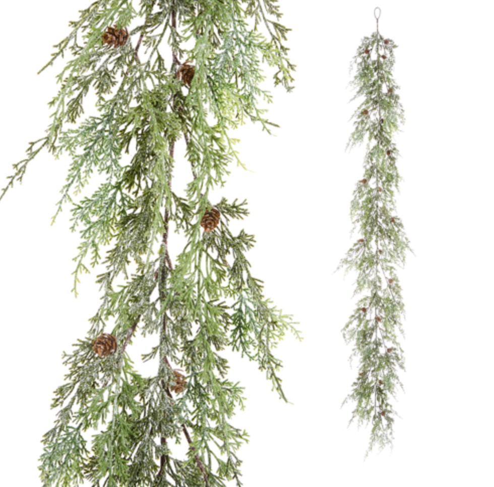 6ft Iced Cedar Garland