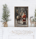 Santa w/ Reindeer | Framed Artwork