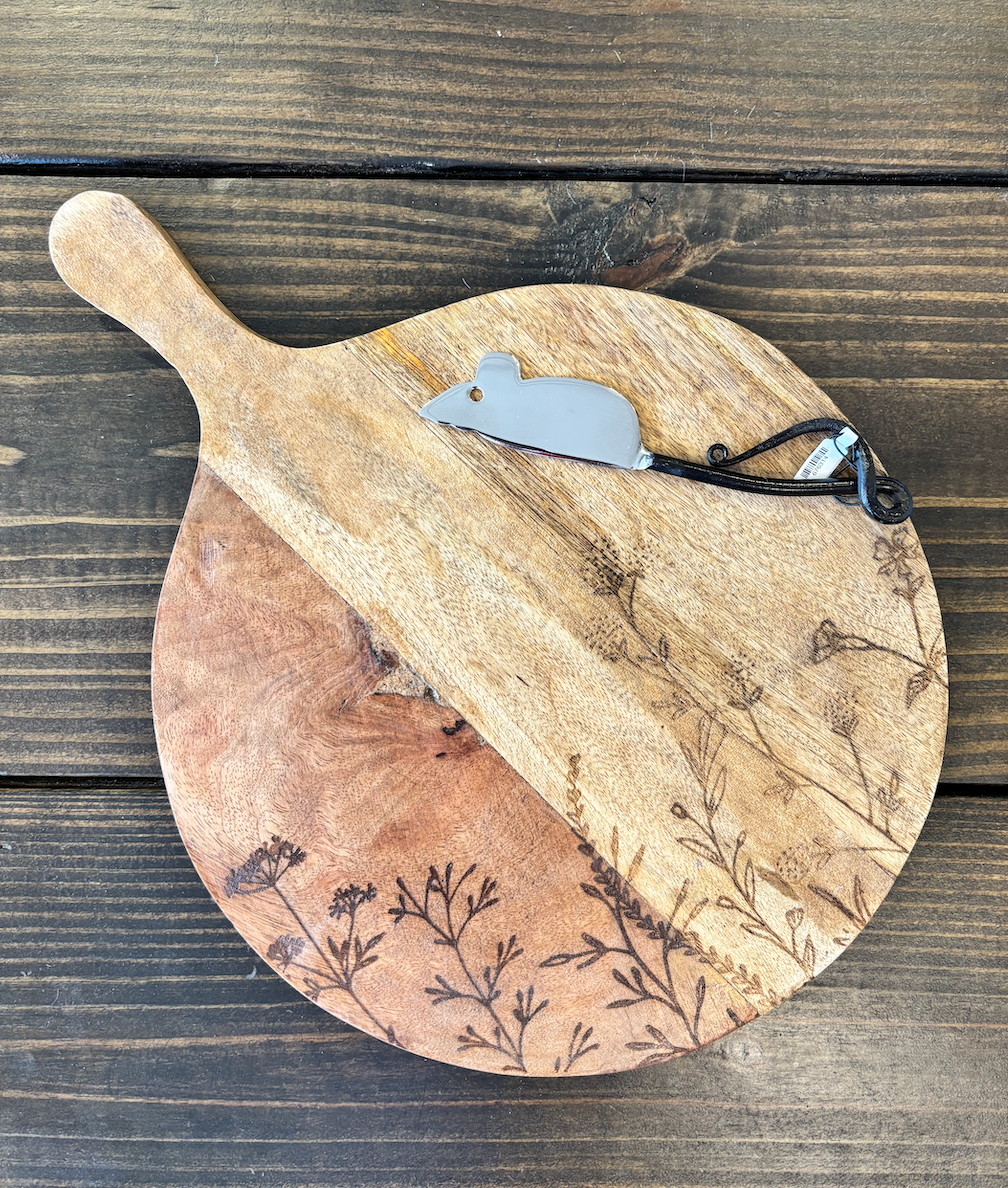 Mango Wood Cheese/Cutting Board | Etched