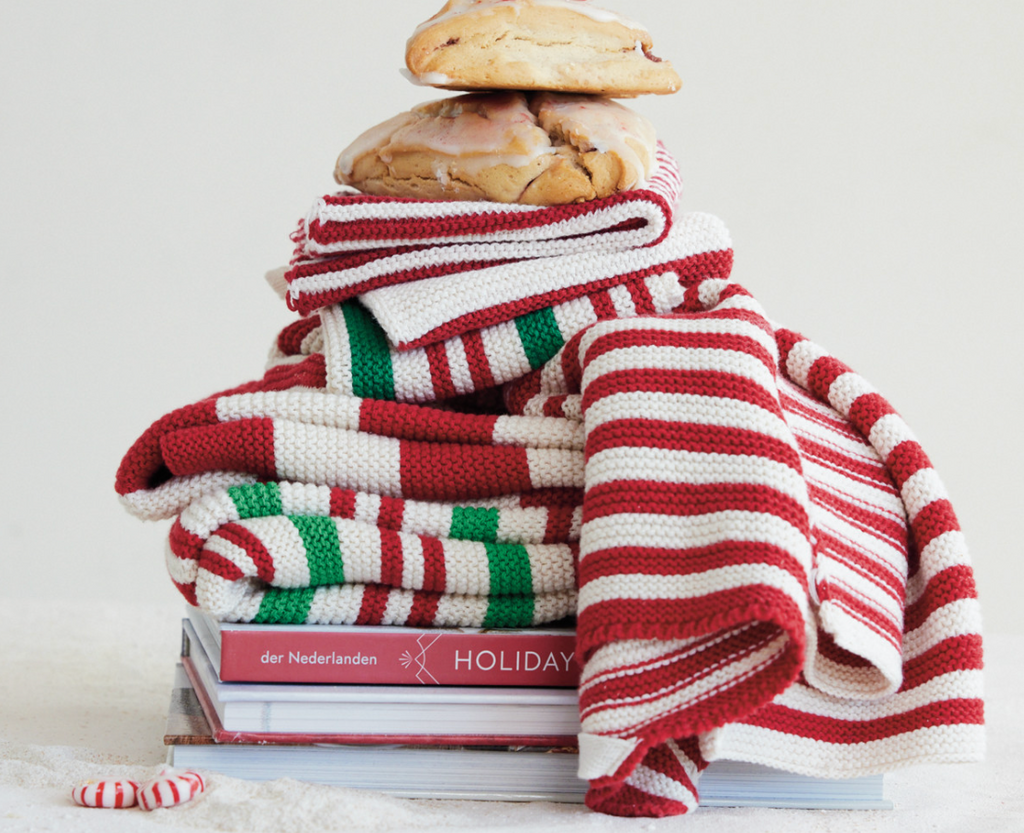 Cotton Knit Tea Towel | Holiday Colors