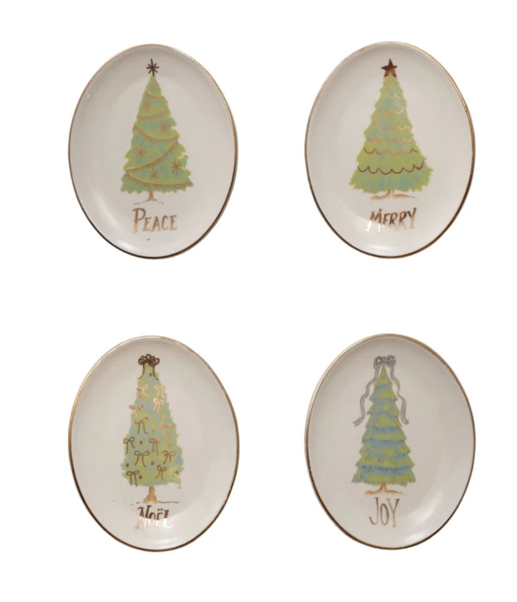 Vintage Christmas Tree Trinket Dish
