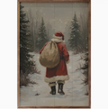 Santa Claus Walking | Framed Artwork