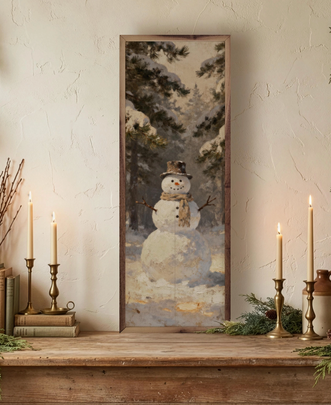 Snowman in Woods | Framed Art