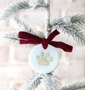 2.5" Marble Paw Print Christmas Ornament | Dog Lover Gift