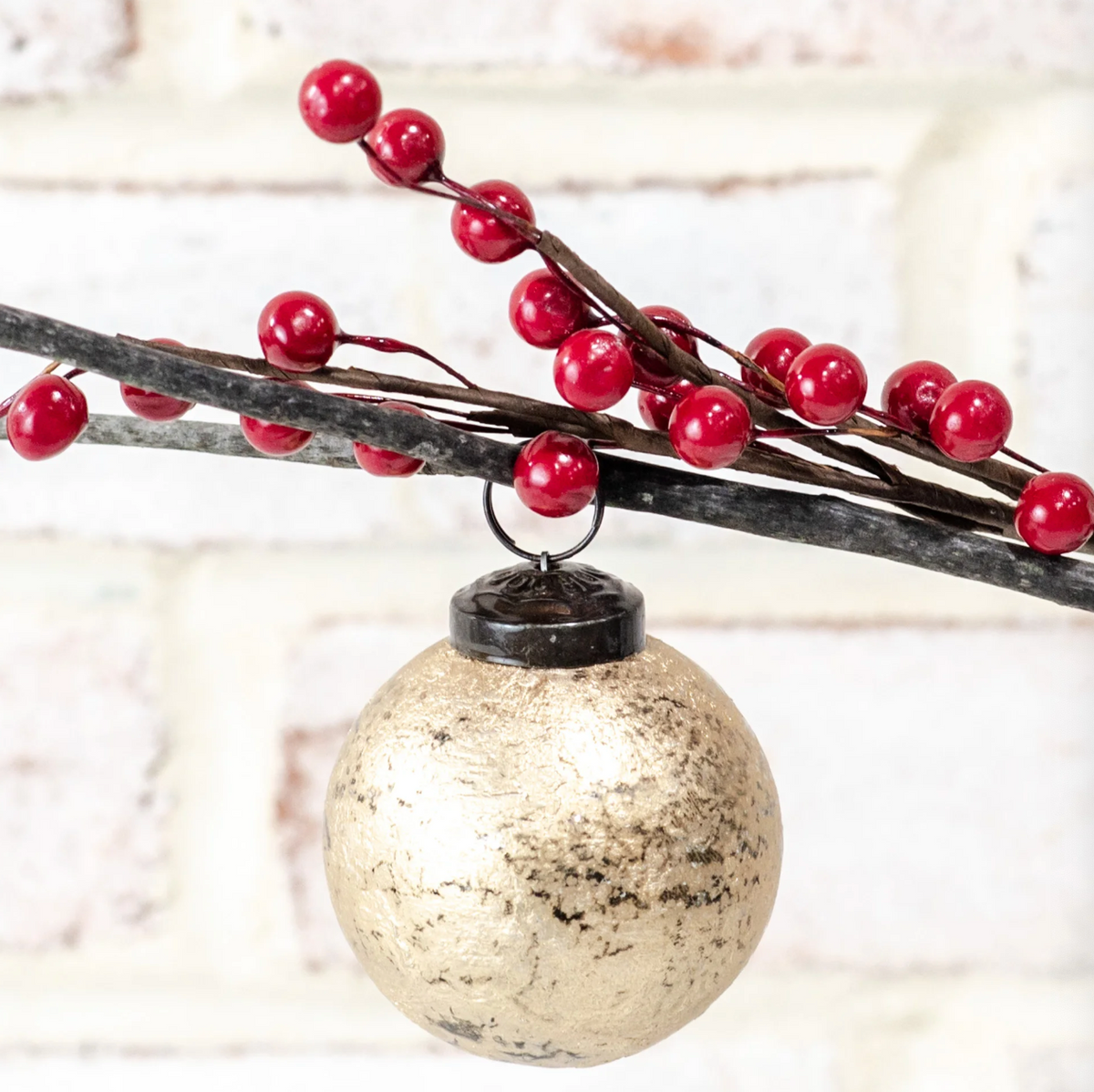 Gold Foil Glass Ball Ornament