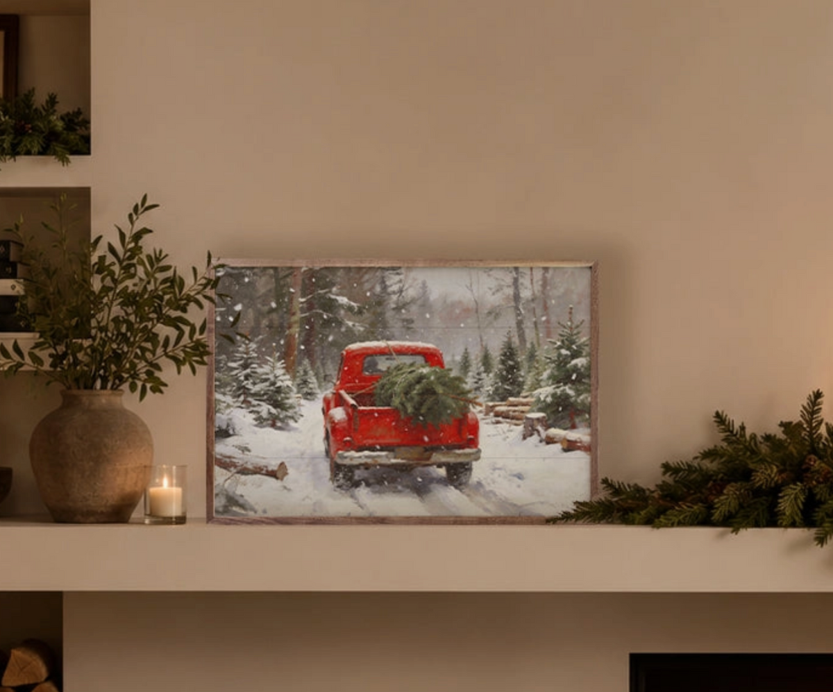 Cranberry Christmas Truck | Framed Artwork