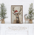 Reindeer w/ Hat | Framed Artwork