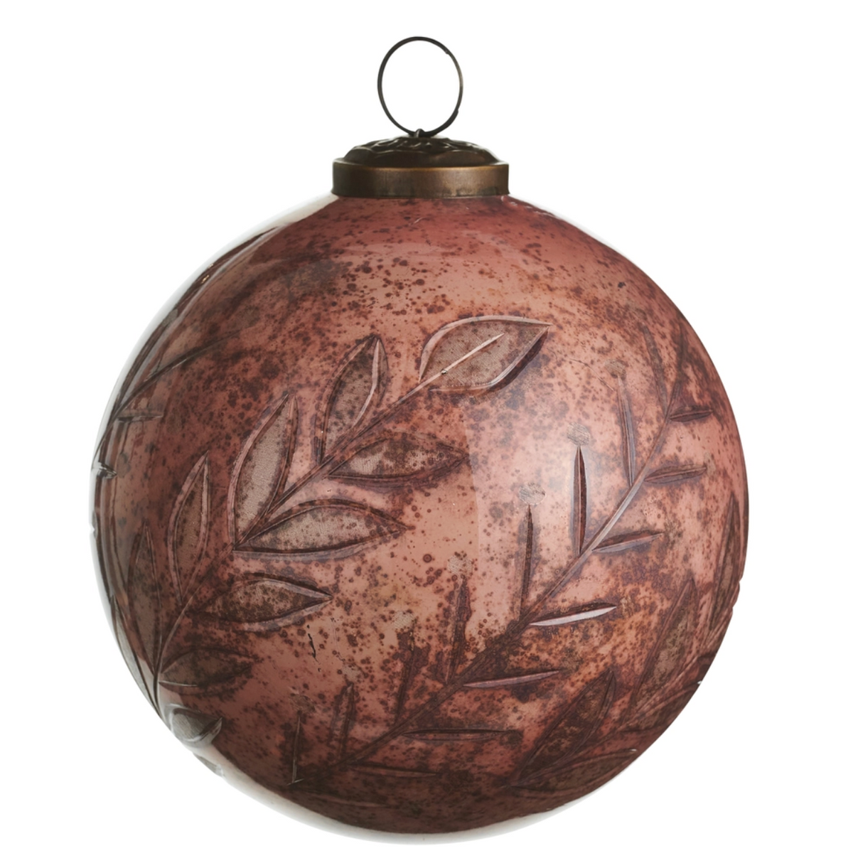 5in Antique Rose Ball Ornament