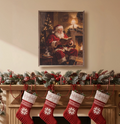 Santa Claus By the Fireplace | Framed Artwork