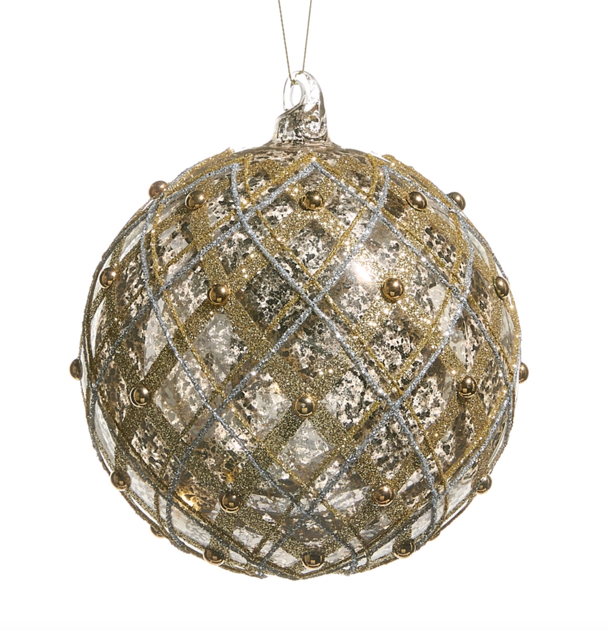 6in Silver & Gold Mercury Bulb Ornament