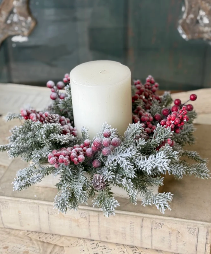 15in Snowspell Fir Candle Ring