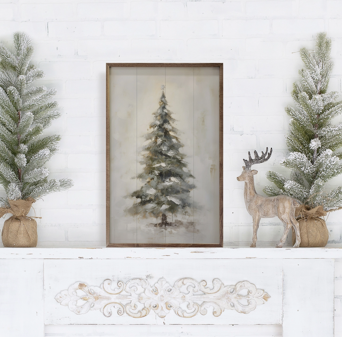 Pine Tree w/ Star | Framed Artwork