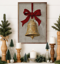 Hanging Bell w/ Red Ribbon | Framed Artwork