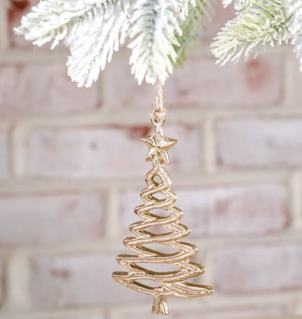 Gold Twisted Tree Ornament