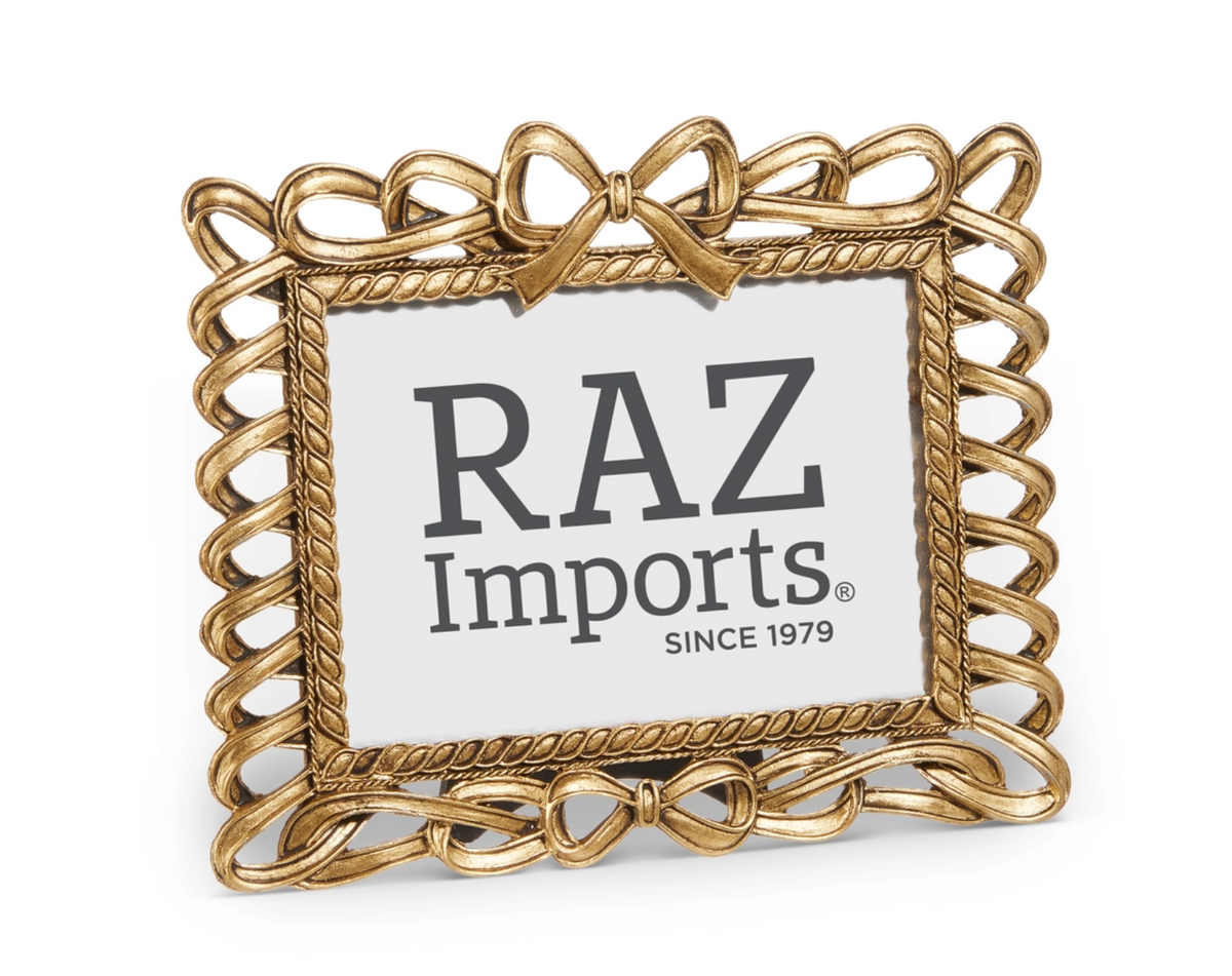 Gold Bow Picture Frame | Ornate Iron Photo Frame