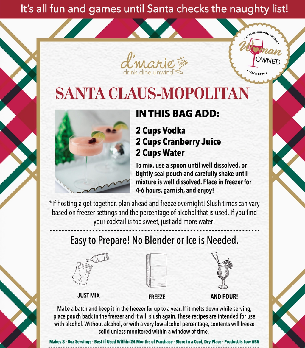 Santa-Claus-Mopolitan Cocktail - Ready-To-Freeze Cocktail