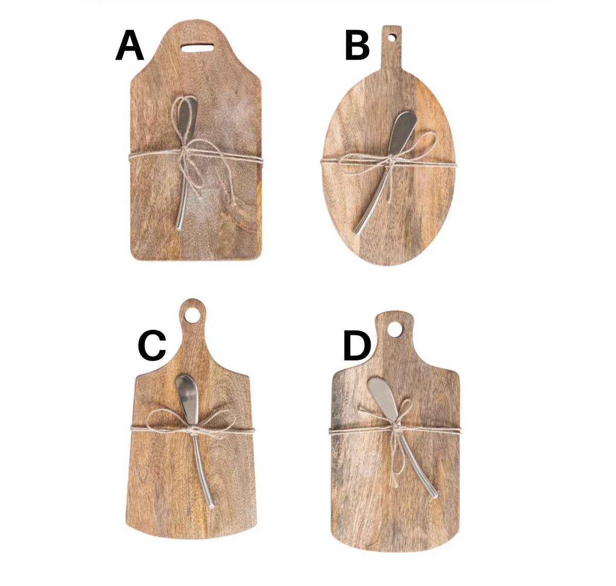 Mango Wood Cheese/Cutting Board w/ Canape Knife