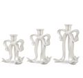 White Pearlescent | Bow Candle Sticks