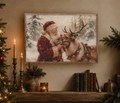 Santa w/ His Reindeer | Framed Artwork