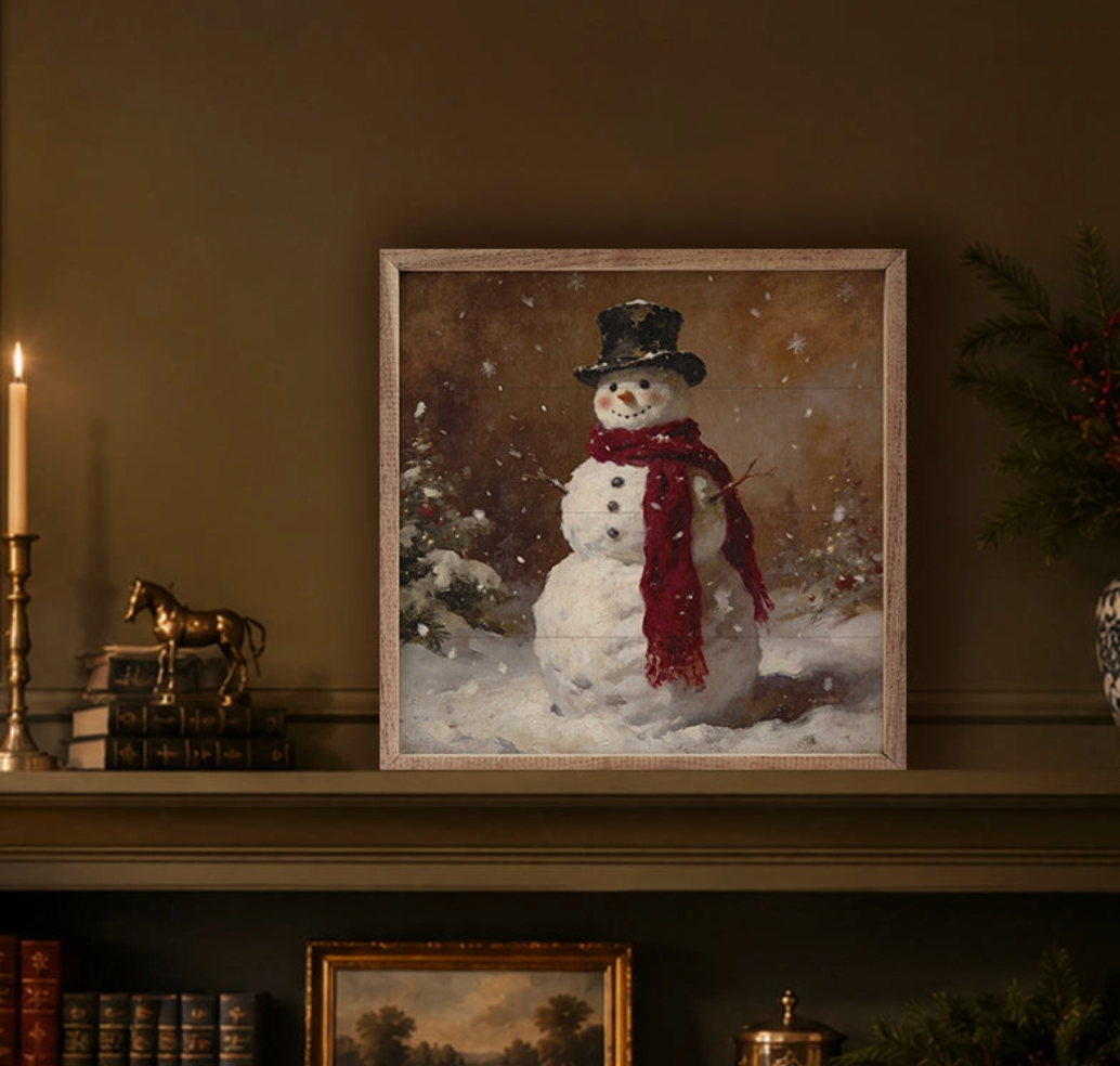 Woodland Snowman | Framed Artwork