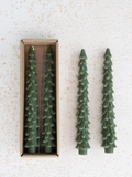 10in Green Christmas Tree Taper Candles – Set of 2