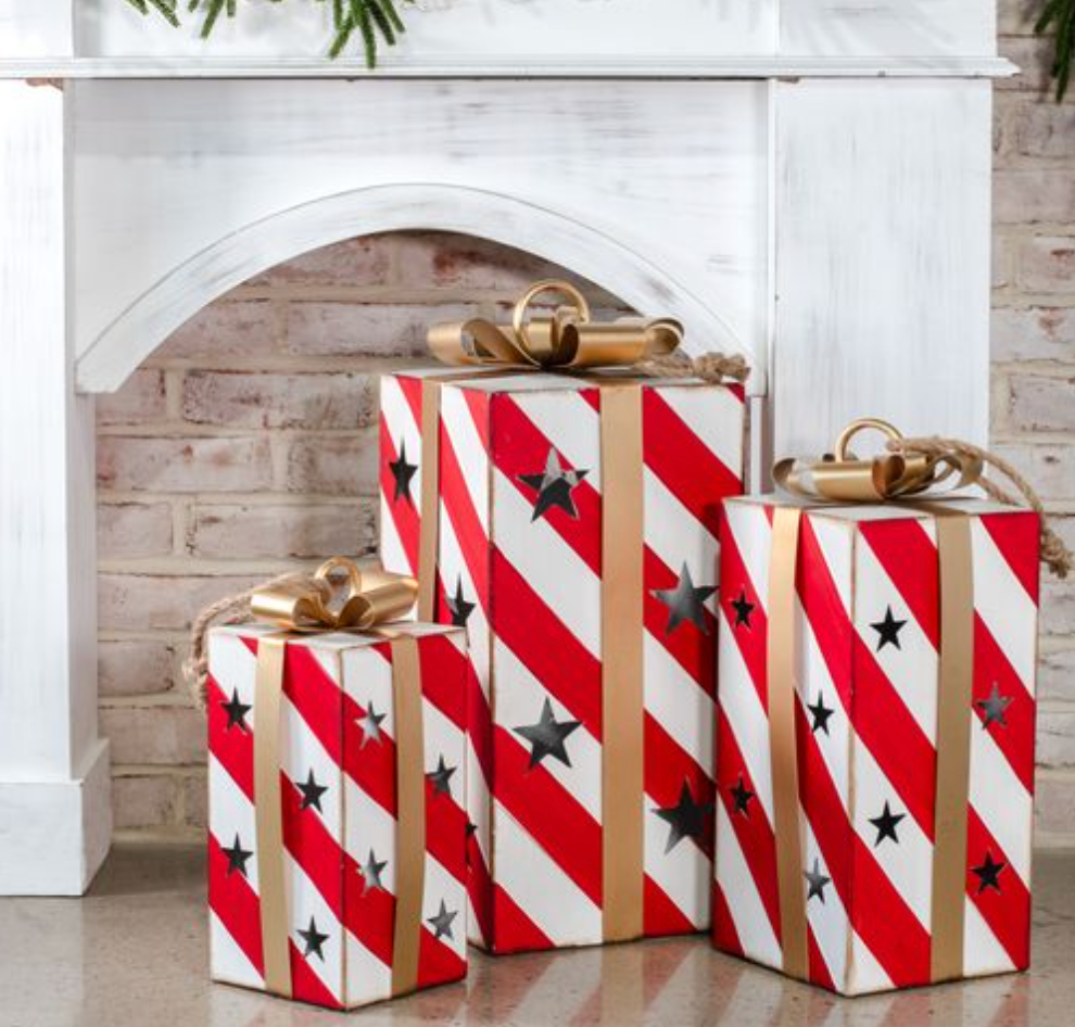 Candy Cane Stripe Gift Box