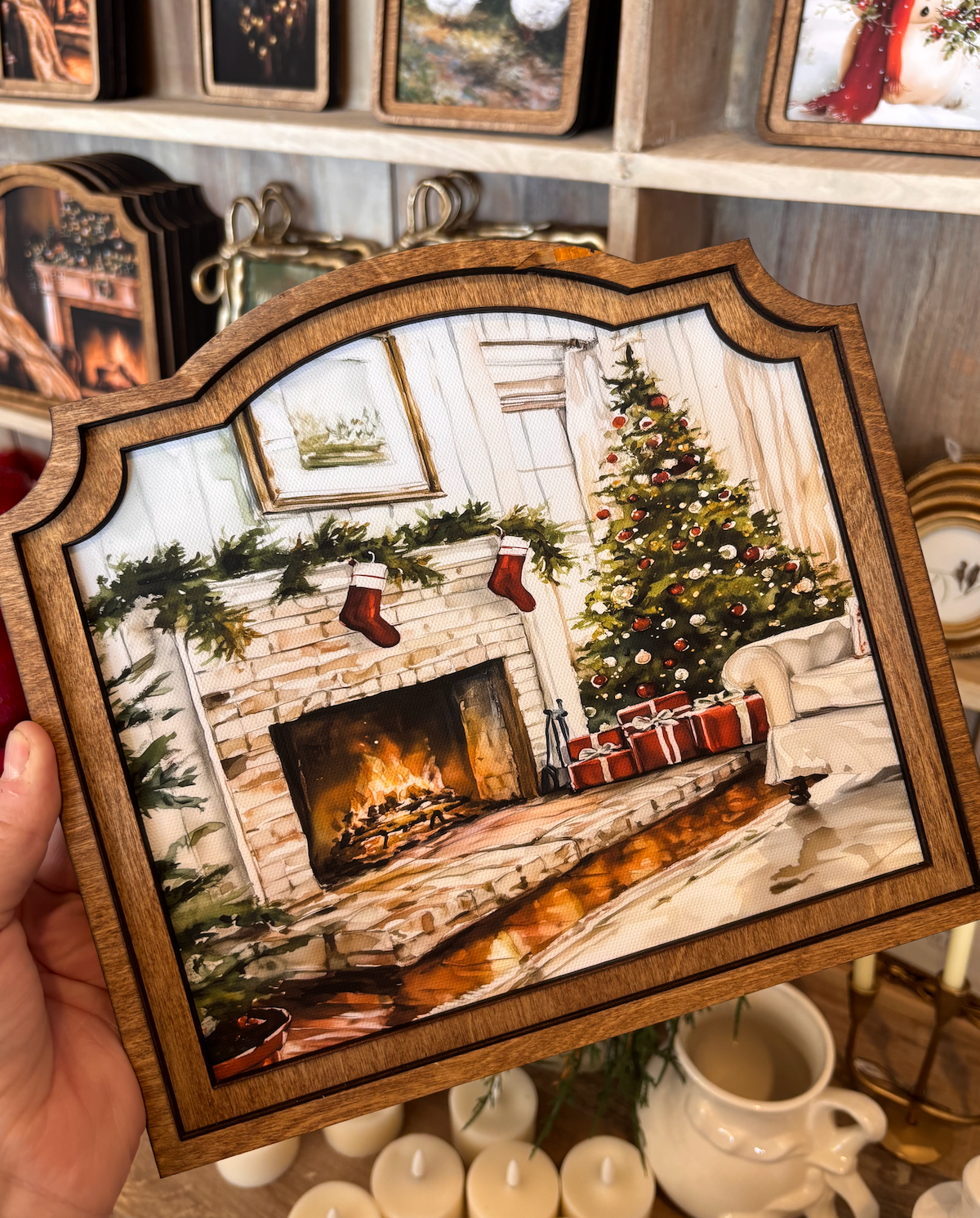 Christmas Fireplace | Provincial Framed Art