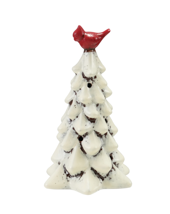 LED Ceramic Tree w/ Cardinal