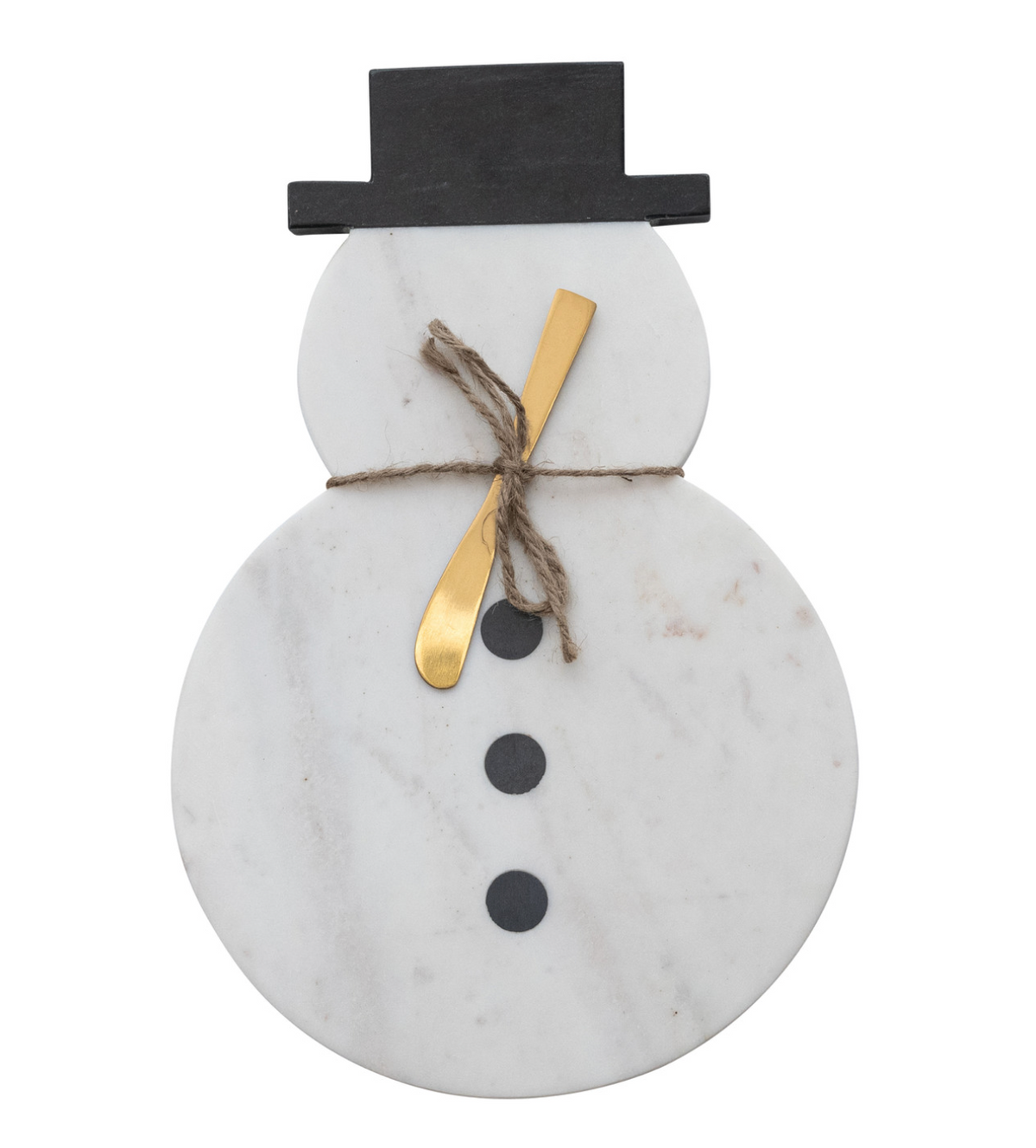 Marble Snowman Serving Board w/ Knife