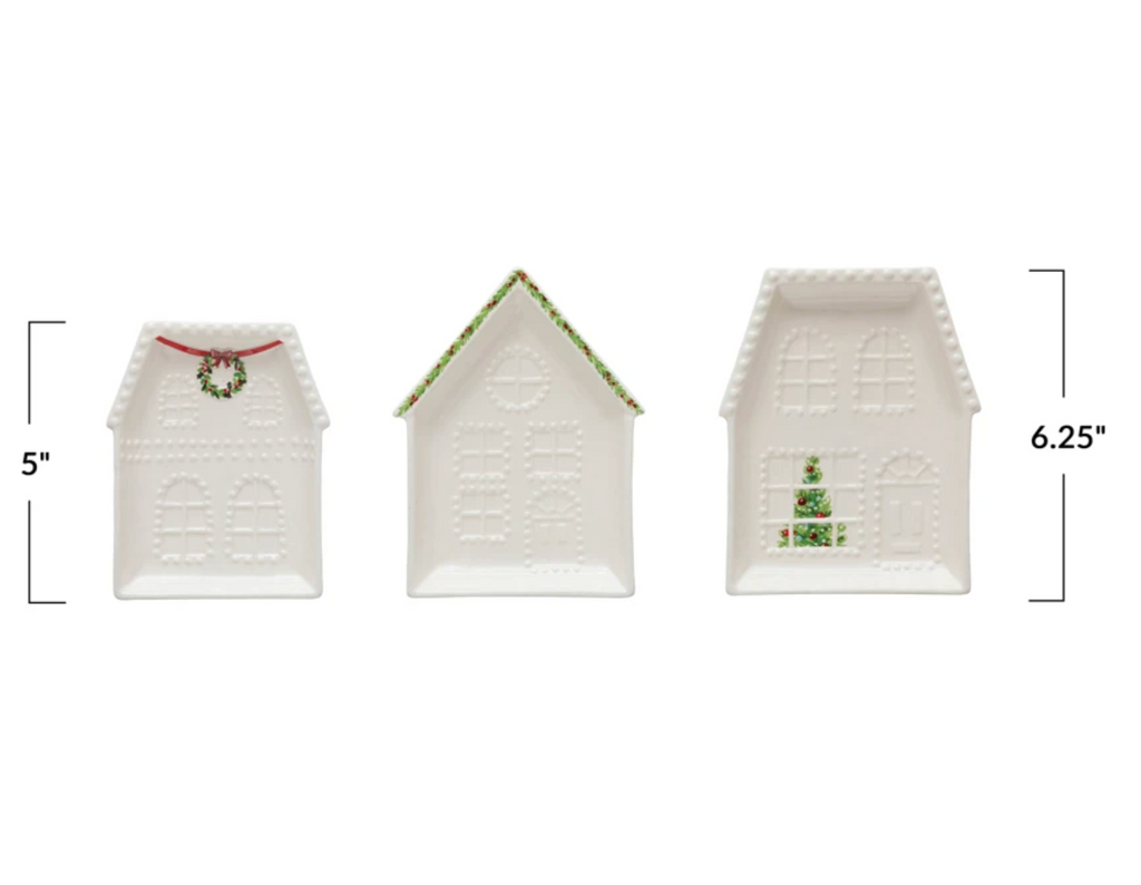 Stoneware Holiday House Dish
