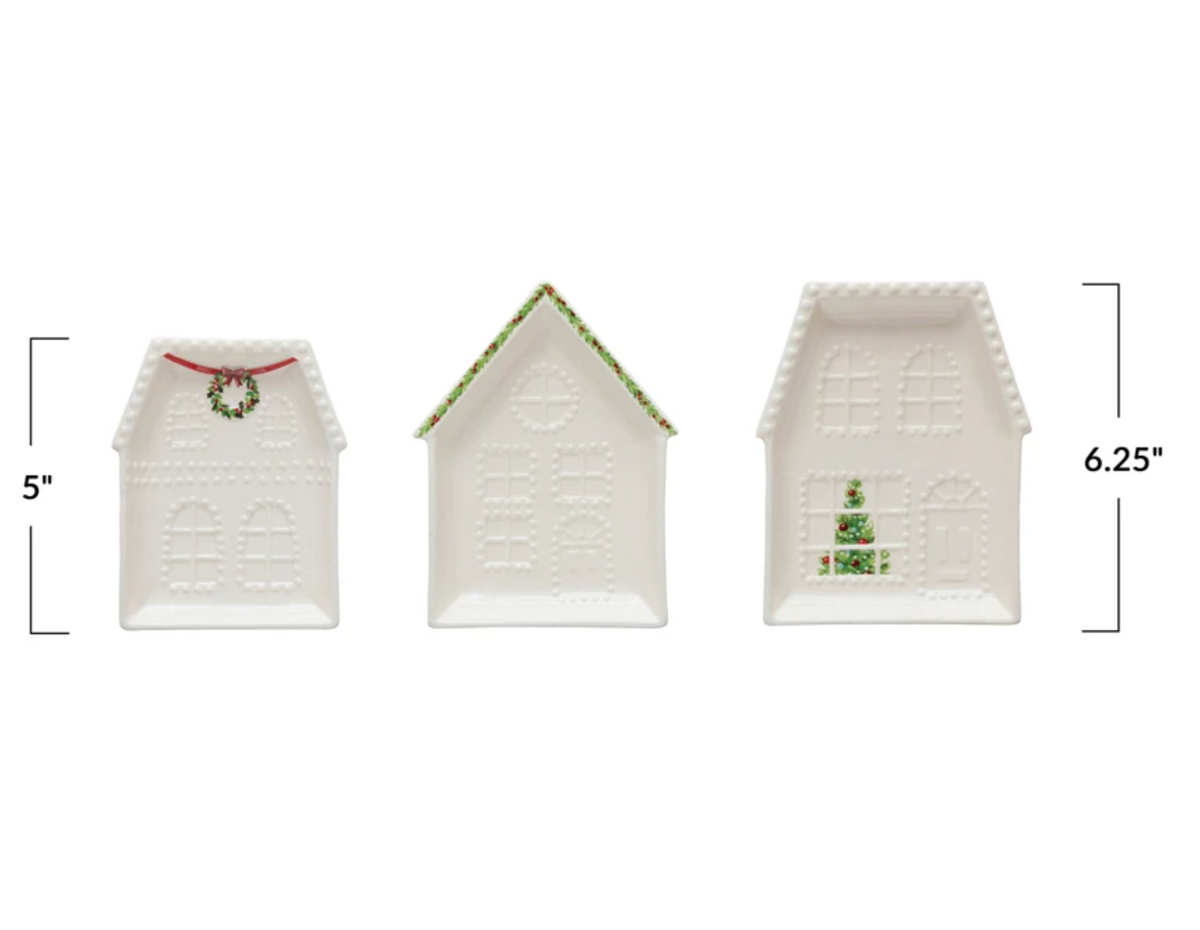 Stoneware Holiday House Dish