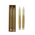 10in Two Tone Twisted Taper Candles | LED