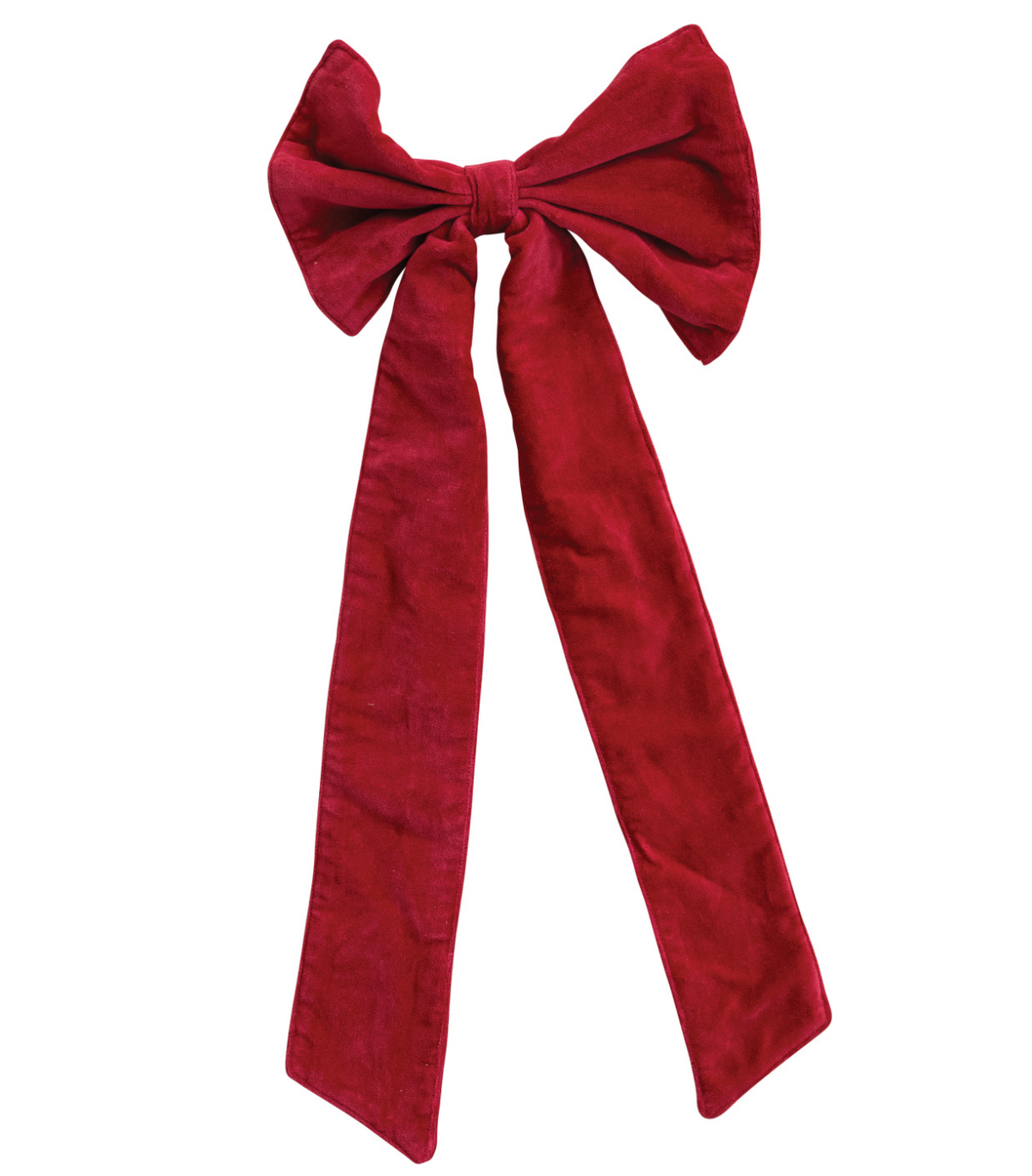 21" Red Velvet Clip-On Christmas Bow with Long Tails