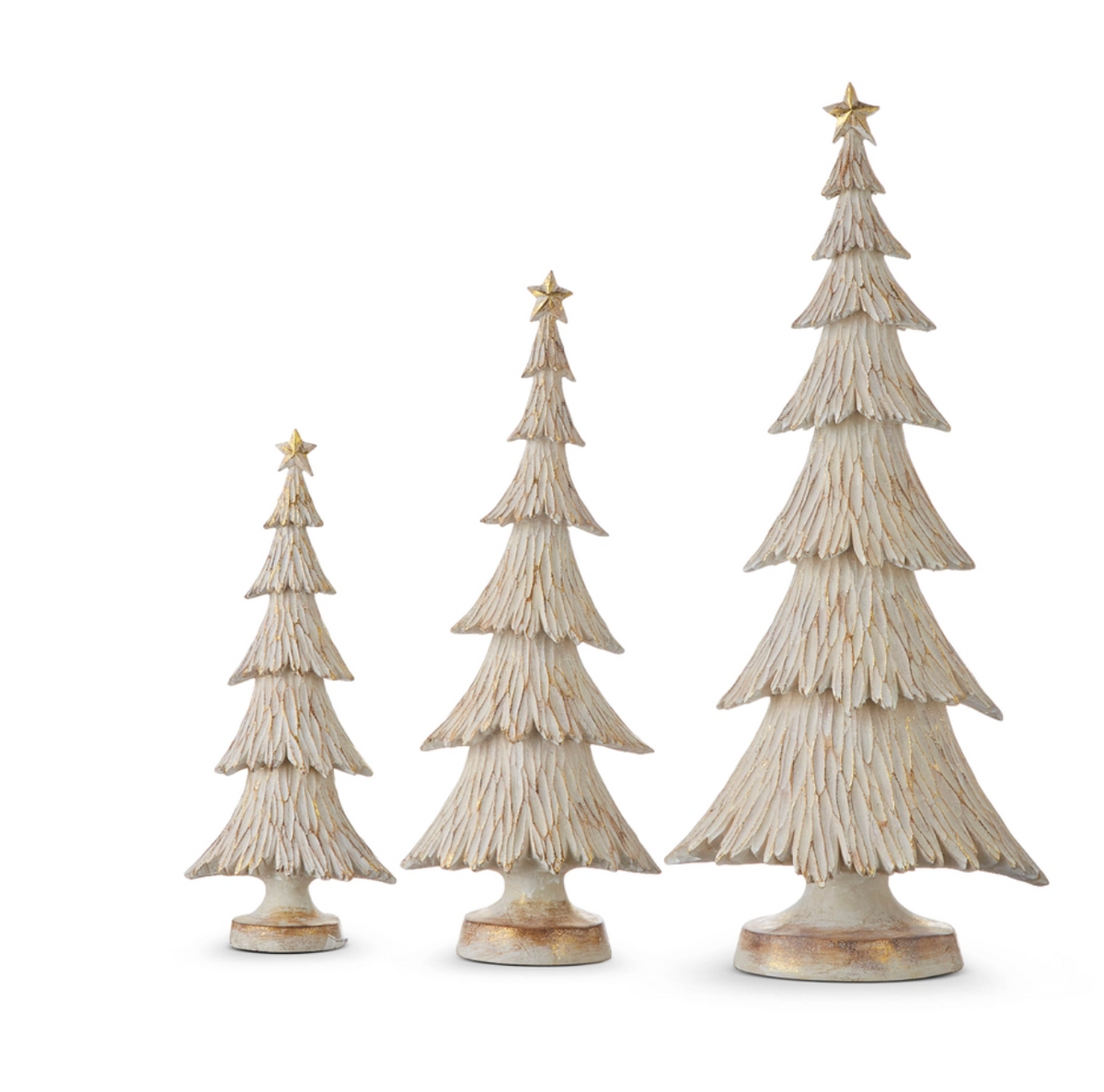 Whitewashed Christmas Tree with Gold Accents – 3 Sizes