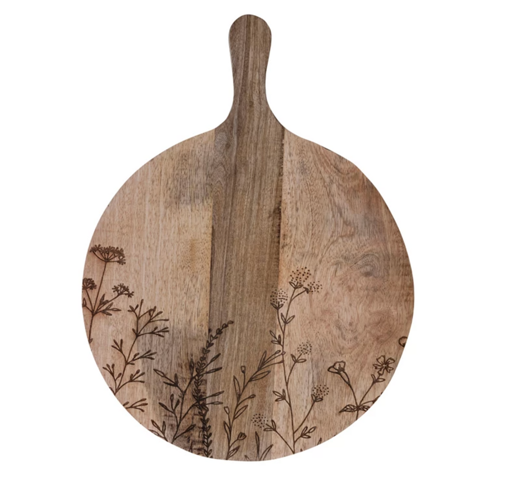 Mango Wood Cheese/Cutting Board | Etched