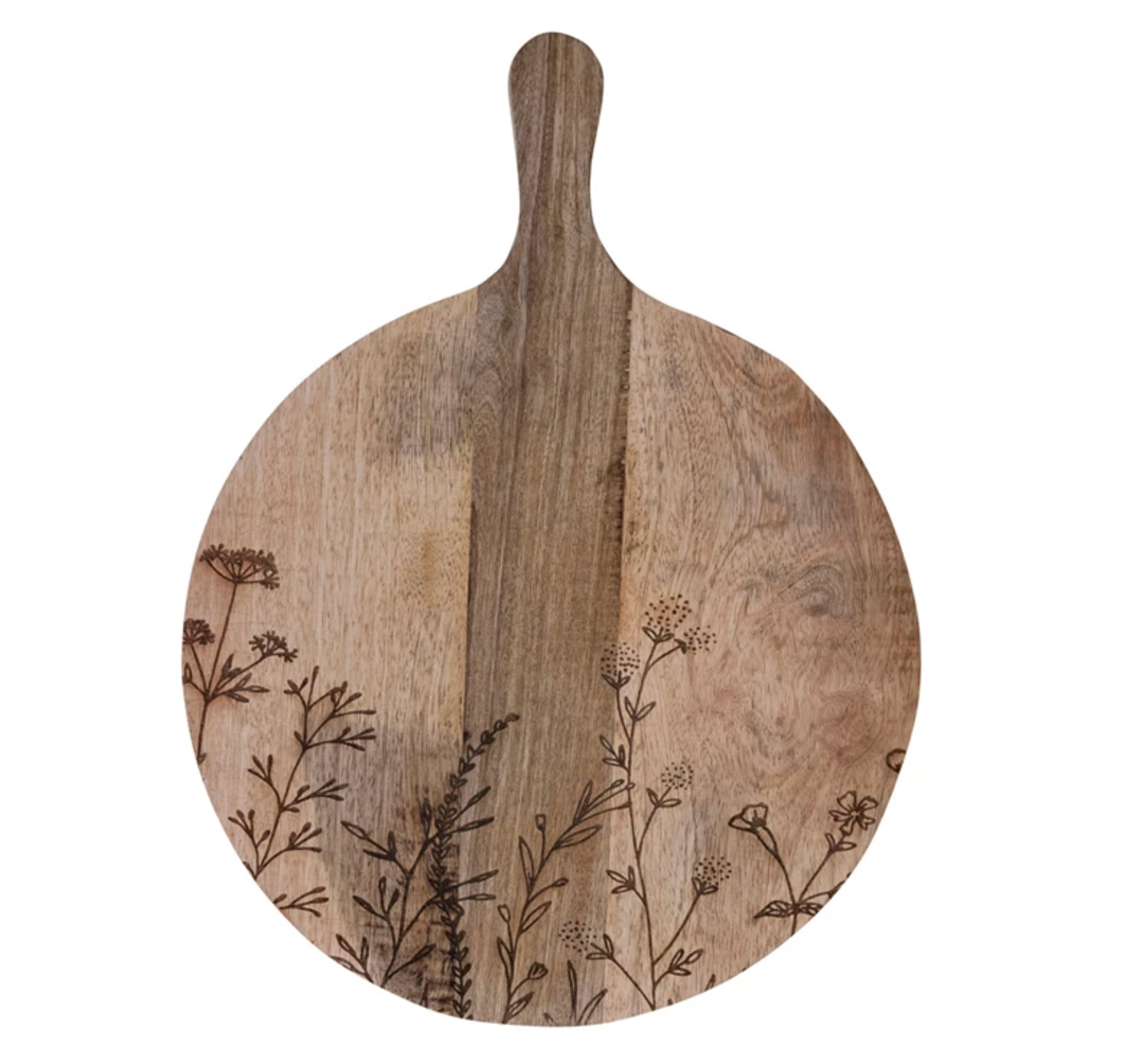 Mango Wood Cheese/Cutting Board | Etched
