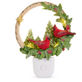 6" Woodland Noel Cardinals Night Light