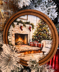 Christmas Fireplace | Round Artwork