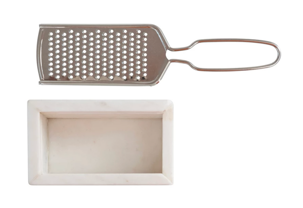 Stainless Steel Grater w/ Marble Holder