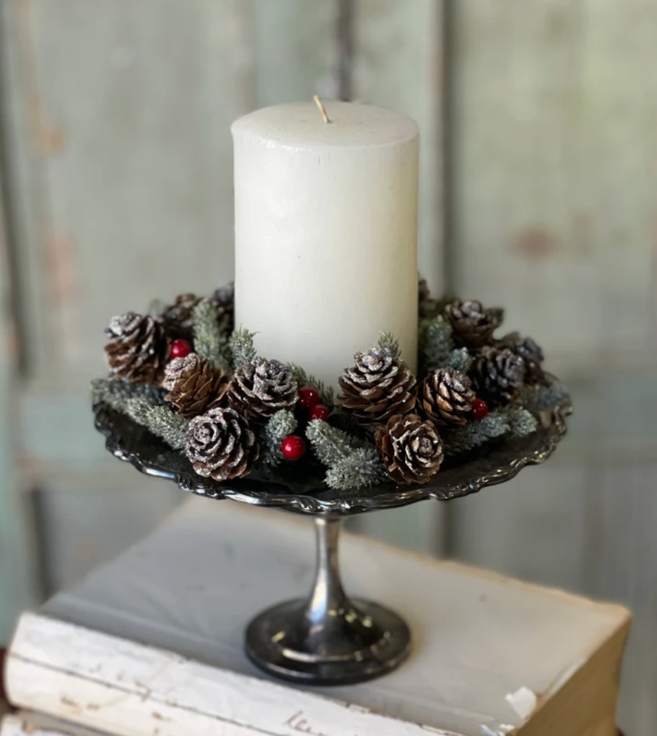 3in Icy Berries & Cone Candle Ring