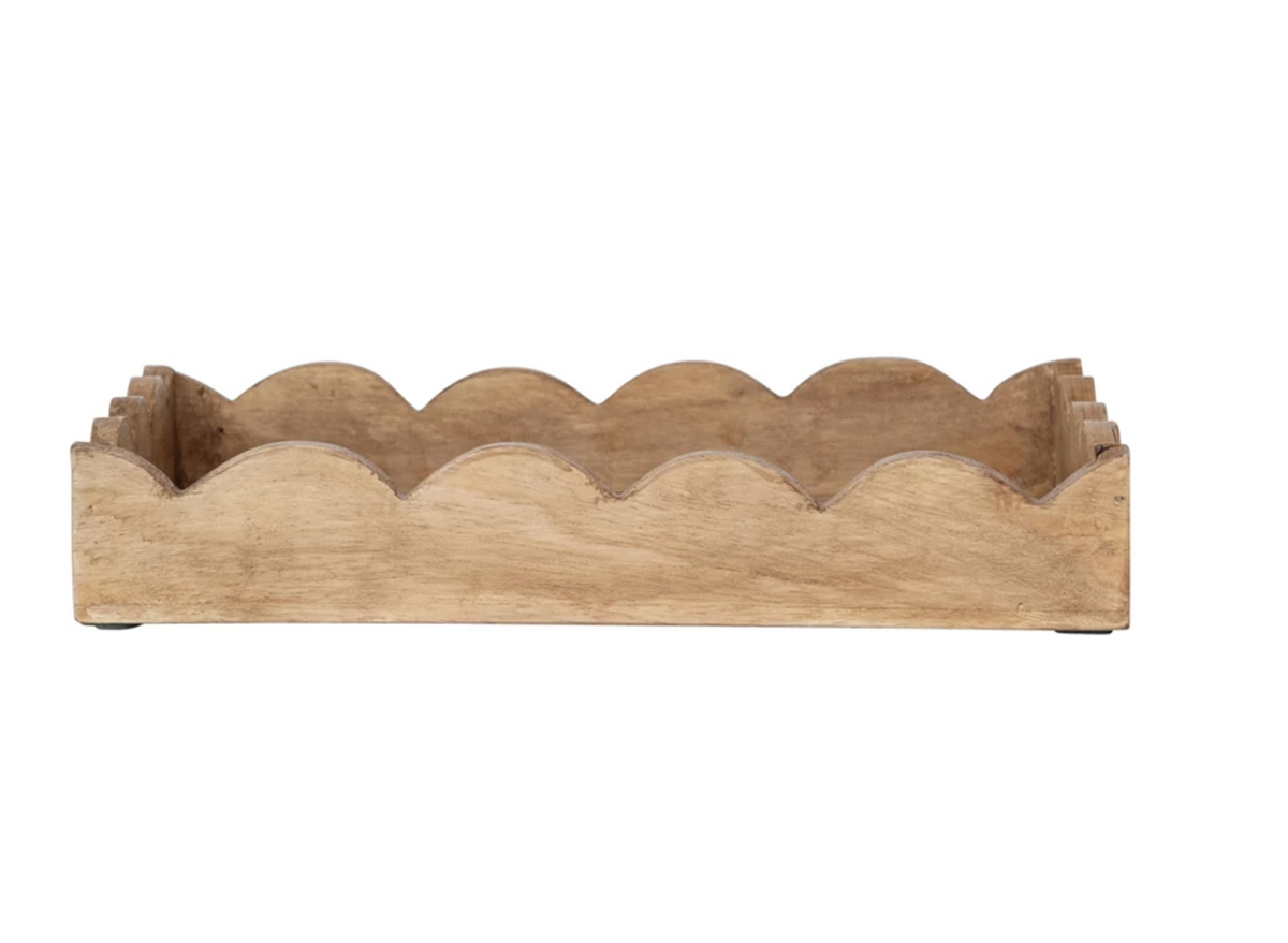 Mango Wood Scalloped Tray
