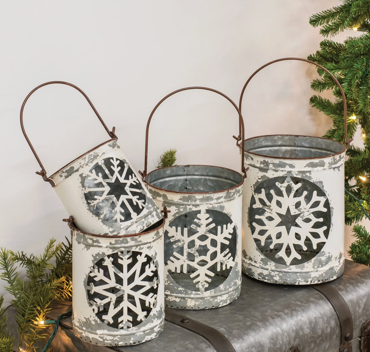 Metal Snowflake Bucket | 4 Sizes