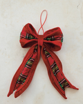 Oversized Fabric Red & Green Bow