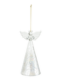 6in Glass Angel Ornament | Hangs or Sits