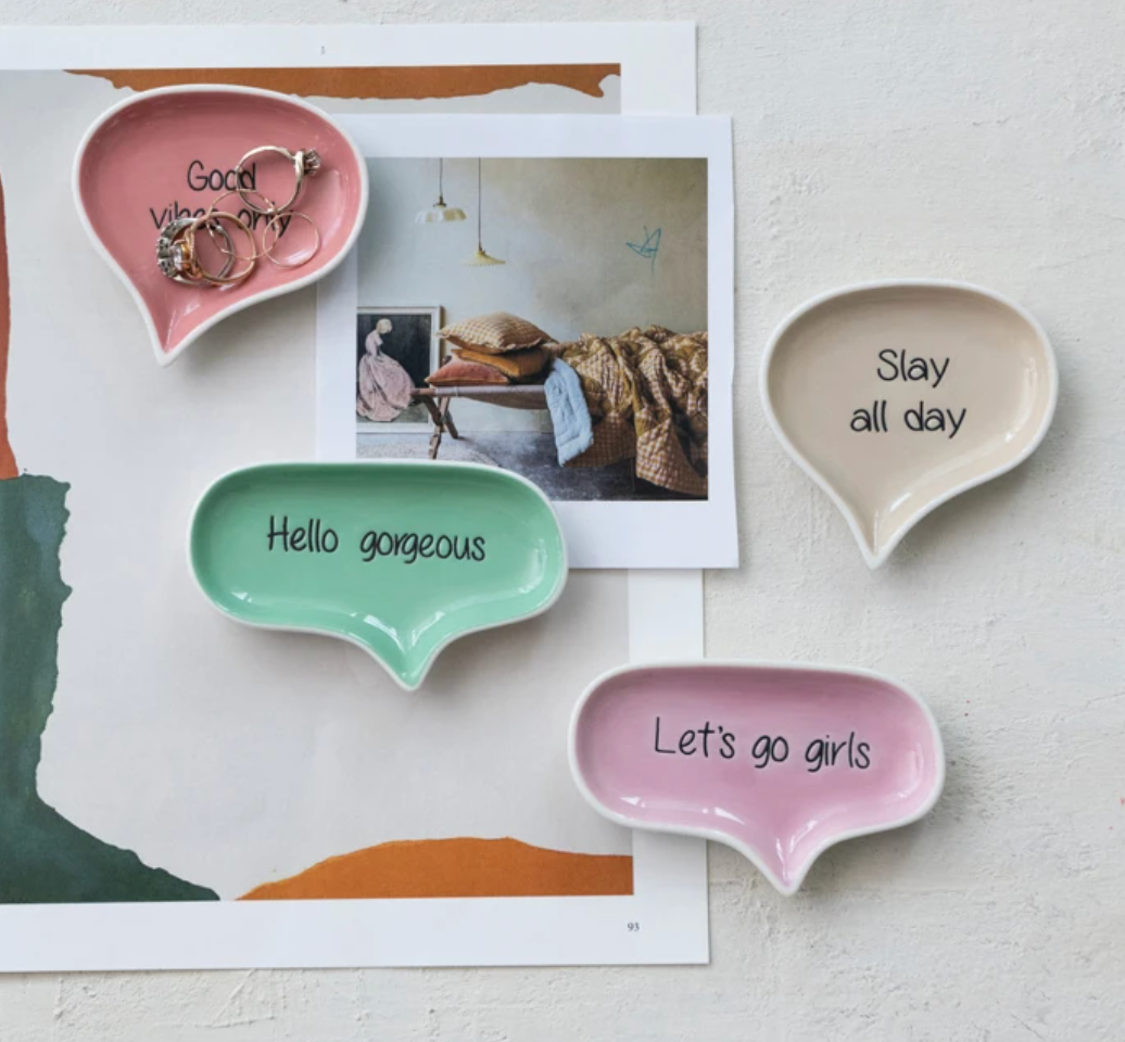 Colorful Speech Bubble Trinket Dish – 4 Fun Sayings