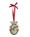 Ornament with Bow & Burgundy Ribbon
